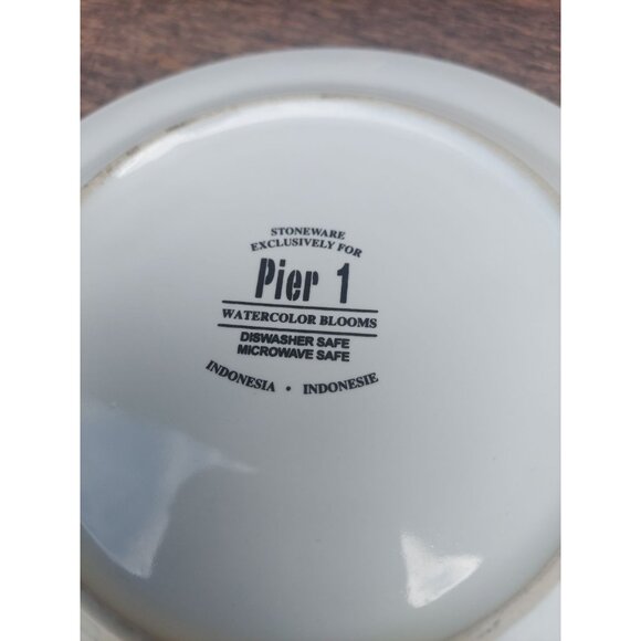 Set Of 2 Pier 1 Watercolor Blooms8 1/4" Salad Plates - Picture 4 of 4